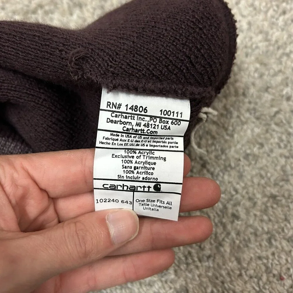 Carhartt Knit Winter Hat‎ Puffball Beanie Purple Kid's Youth Size